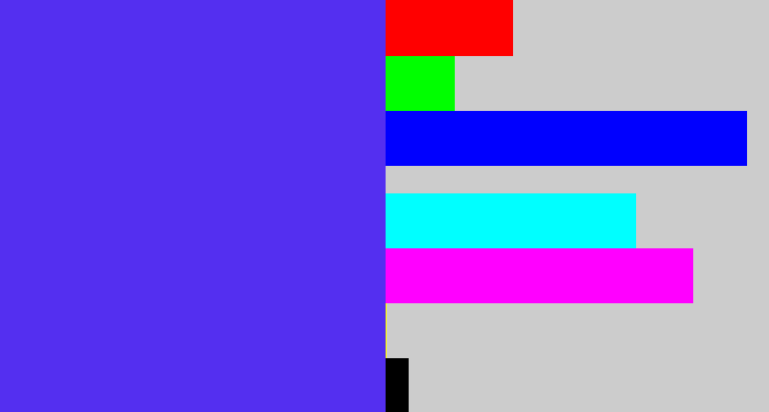Hex color #542ff0 - purpley blue
