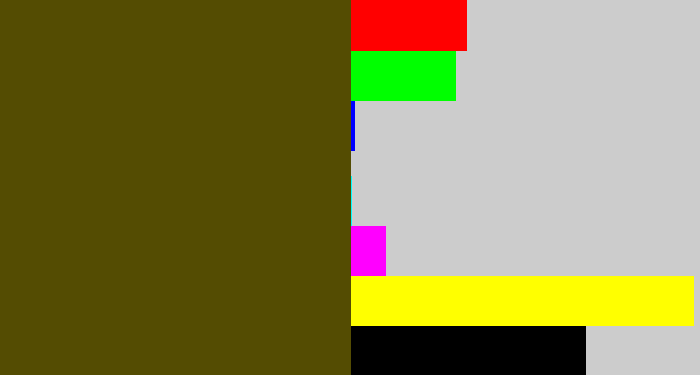 Hex color #544c02 - green brown