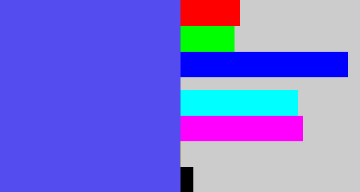 Hex color #544cee - purpleish blue