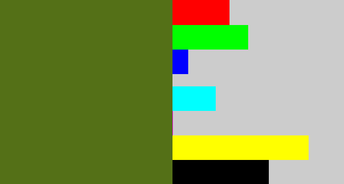 Hex color #547017 - camo green