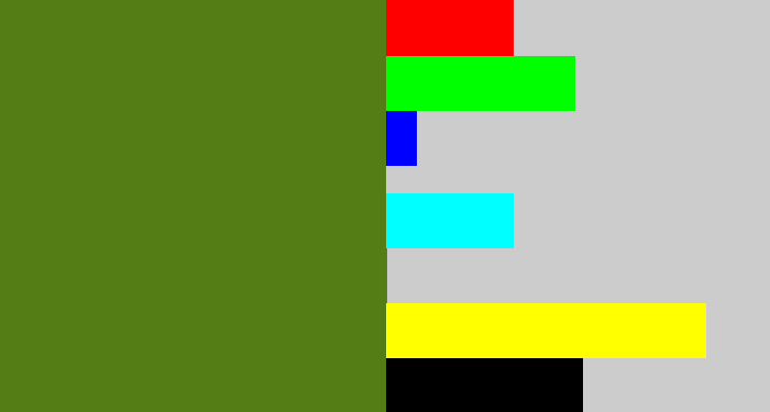 Hex color #547e15 - sap green
