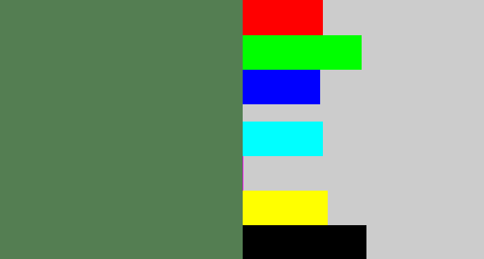 Hex color #547e52 - dark sage