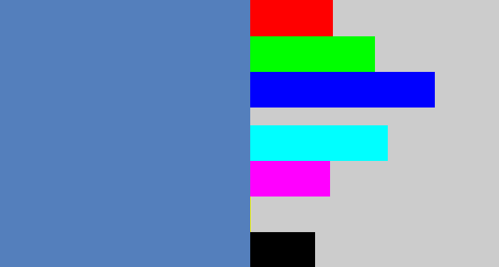 Hex color #547fbc - cool blue