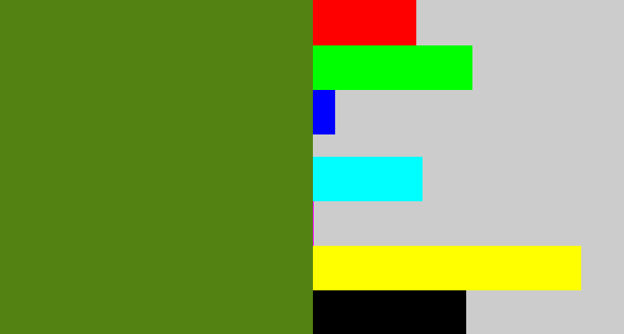 Hex color #548212 - sap green