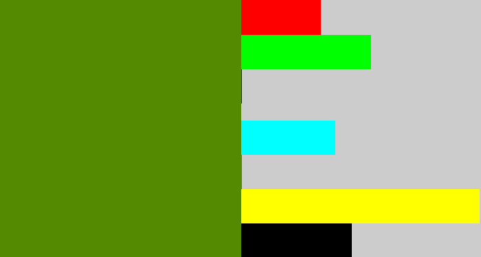 Hex color #548a01 - sap green