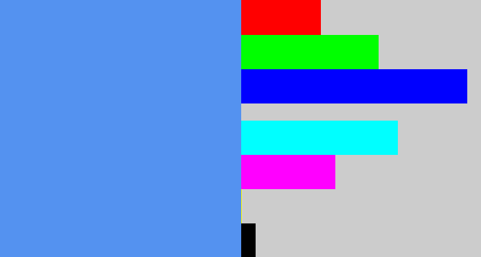 Hex color #5492f0 - soft blue