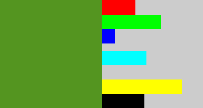 Hex color #549520 - sap green