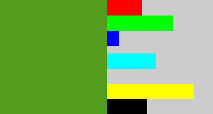 Hex color #549d1c - sap green