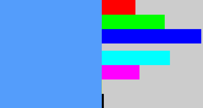 Hex color #549dfb - soft blue