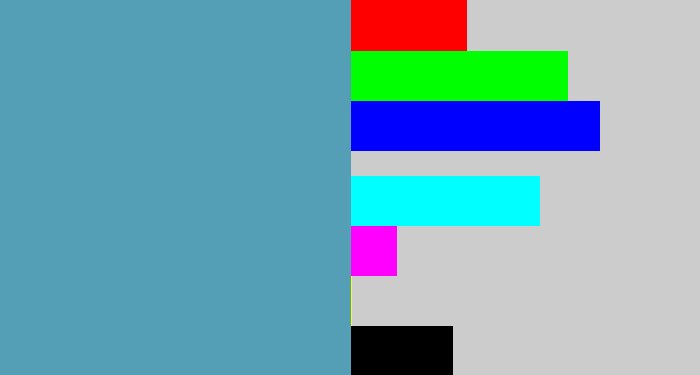 Hex color #549eb6 - faded blue