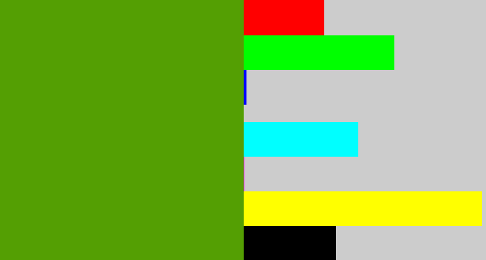 Hex color #549f03 - lawn green