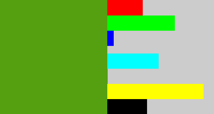 Hex color #54a010 - lawn green