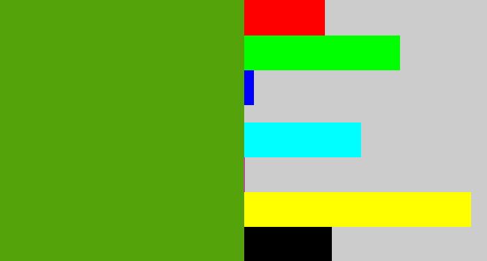 Hex color #54a30b - lawn green