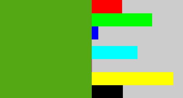 Hex color #54a813 - lawn green