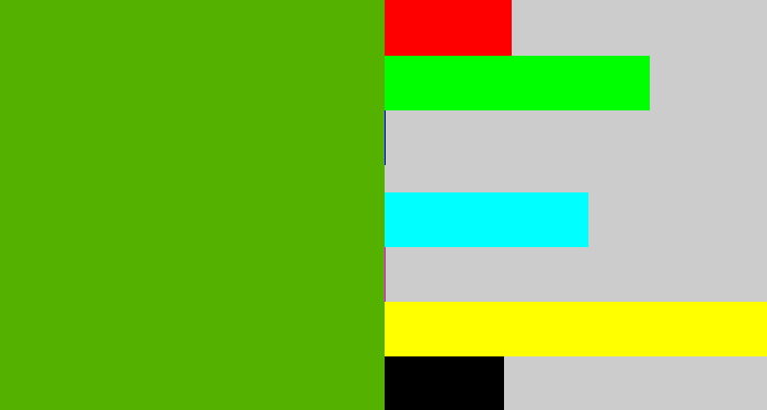 Hex color #54b100 - kermit green