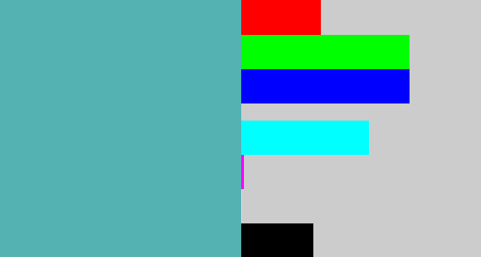 Hex color #54b2b3 - greeny blue