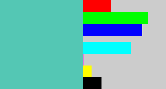 Hex color #54c7b4 - seafoam blue