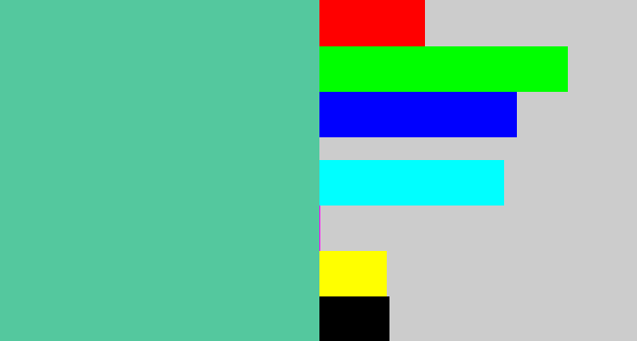 Hex color #54c89e - greeny blue