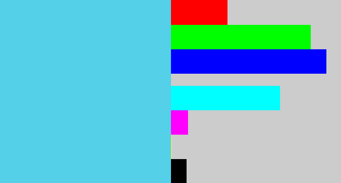 Hex color #54d0e8 - lightblue