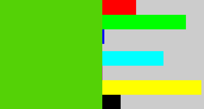Hex color #54d206 - frog green