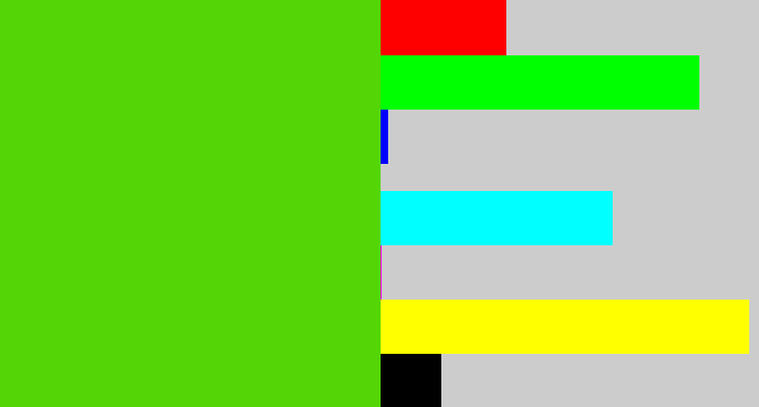 Hex color #54d606 - frog green