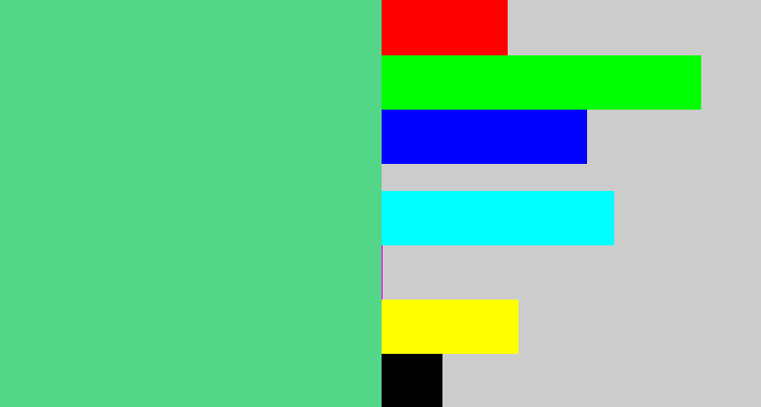 Hex color #54d689 - weird green