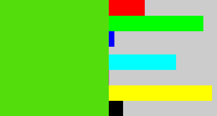 Hex color #54dd0c - green apple