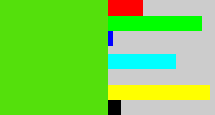 Hex color #54e00c - green apple