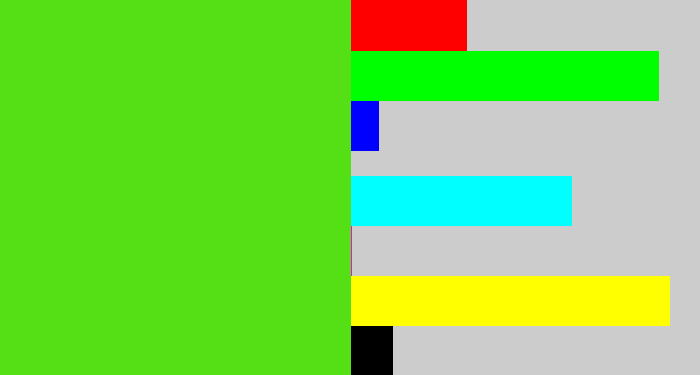 Hex color #54e014 - green apple