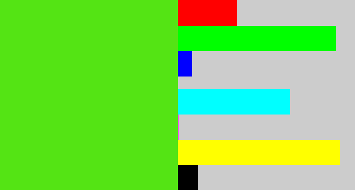 Hex color #54e414 - green apple