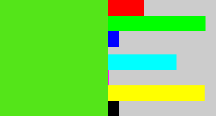 Hex color #54e519 - green apple