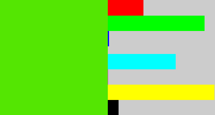 Hex color #54e602 - bright lime green