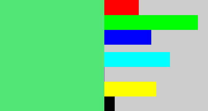 Hex color #54e674 - lightish green