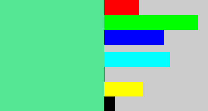 Hex color #54e691 - sea green