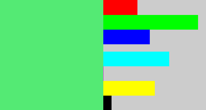 Hex color #54ea74 - lightish green