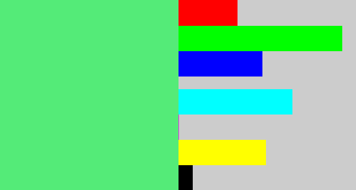 Hex color #54eb78 - weird green
