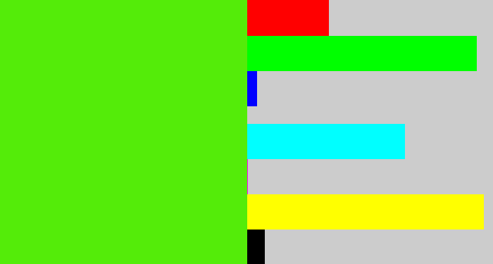 Hex color #54ec09 - bright lime green