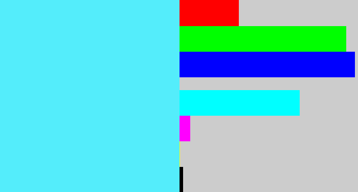 Hex color #54edfb - bright cyan