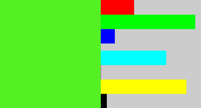 Hex color #54f024 - green apple