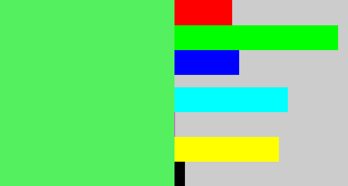 Hex color #54f05f - light bright green