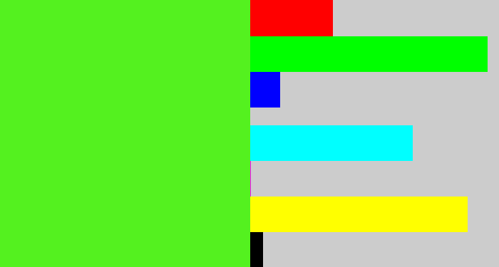 Hex color #54f11f - green apple