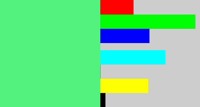 Hex color #54f17e - weird green