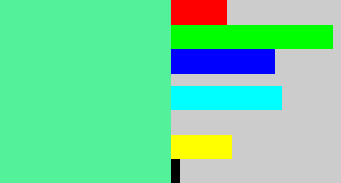 Hex color #54f19b - sea green