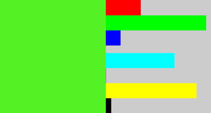 Hex color #54f223 - green apple