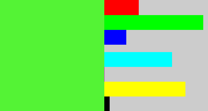 Hex color #54f335 - toxic green