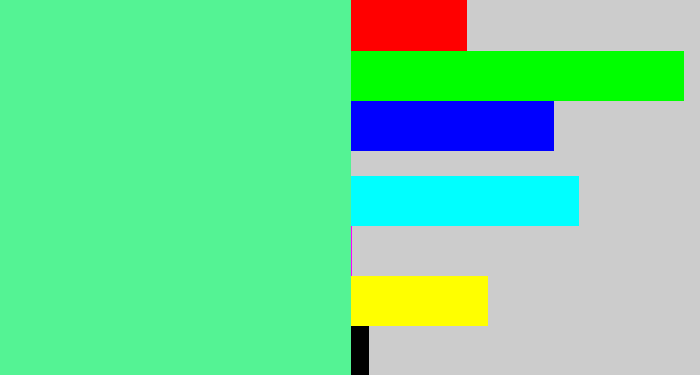 Hex color #54f394 - sea green