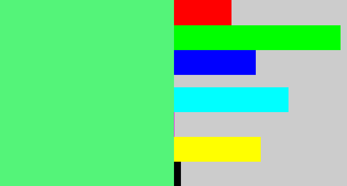 Hex color #54f479 - weird green