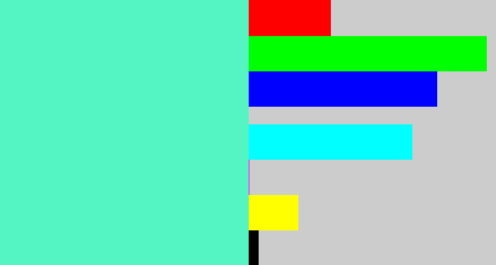 Hex color #54f4c3 - light greenish blue