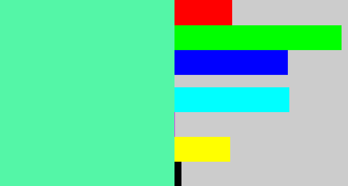 Hex color #54f6a7 - light green blue