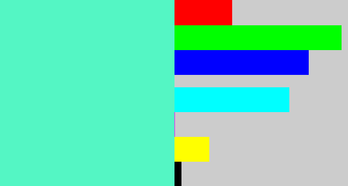 Hex color #54f6c4 - light greenish blue